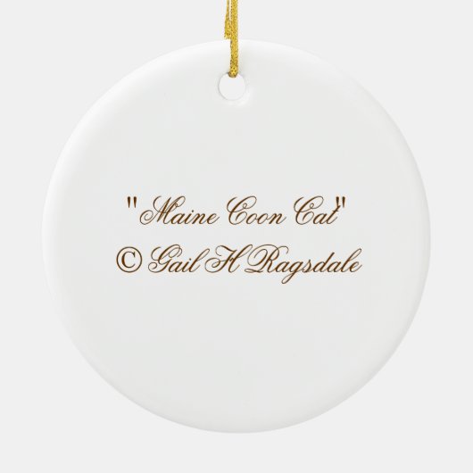 メインのあらいぐま猫のオーナメント セラミックオーナメント (裏面)