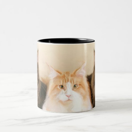 メインのあらいぐま猫のマグ ツートーンマグカップ (中央)