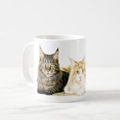 メインのあらいぐま猫の子ネコ、モダンな猫の芸術のコーヒー・マグ コーヒーマグカップ (正面左)