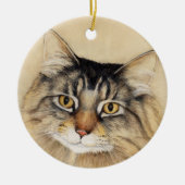 メインのあらいぐま猫の芸術のオーナメント セラミックオーナメント (正面)