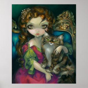 メインのあらいぐま猫の芸術のプリントのロココのプリンセス ポスター