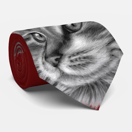 メインのあらいぐま猫 ネクタイ (ロール)