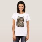 メインのあらいぐま猫 Tシャツ (正面フル)