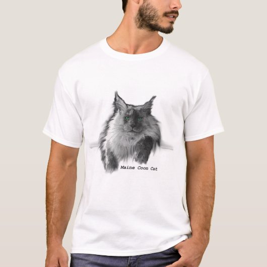 メインのあらいぐま猫 Tシャツ (正面)