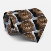 メインのあらいぐま、茶色の虎猫 ネクタイ (ロール)