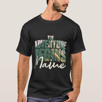 メインのお土産ハイキング冒険のはじまりキャンプ Tシャツ