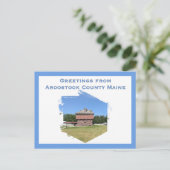 メインのアロオストックウォーブロックハウスアットフォートケント ポストカード (スタンド正面)