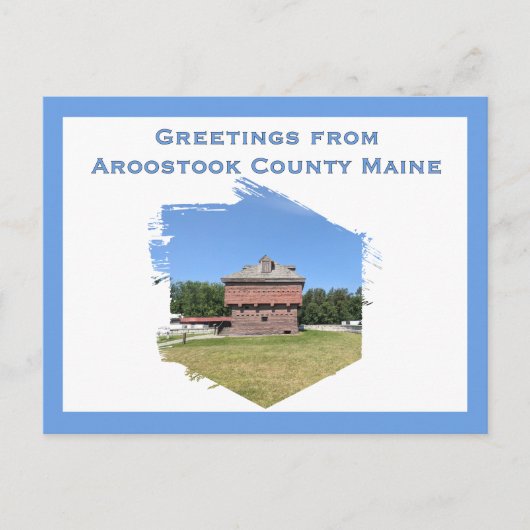 メインのアロオストックウォーブロックハウスアットフォートケント ポストカード (正面)