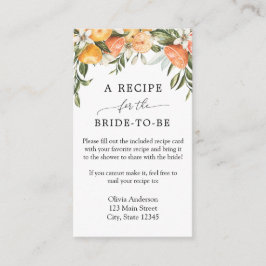 メインのスクイーズオレンジブライダルレシピ要求 エンクロージャーカード