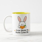 メインのバニーは私を愛します ツートーンマグカップ (左)