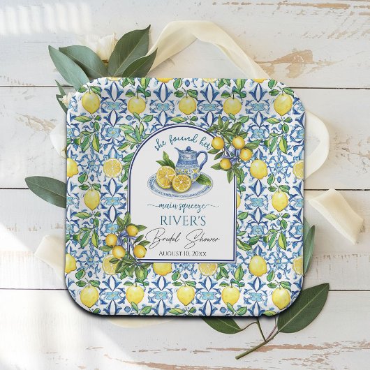 メインのパートナーを見つけた ブライダルシャワーのお知らせ ペーパープレート