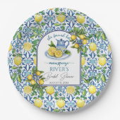 メインのパートナーを見つけた ブライダルシャワーのお知らせ ペーパープレート (正面)