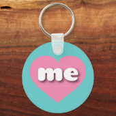 メインのピンクハート – 私は私を愛している キーホルダー (正面)