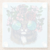 メインのファンシーなあらいぐま ガラスコースター (裏面)