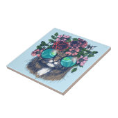 メインのファンシーなあらいぐま タイル (側面)