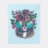 メインのファンシーなあらいぐま フリースブランケット (正面)