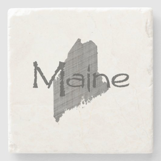 メインのマップのシェイプヴィンテージグレーの黒板と名前 ストーンコースター (正面)