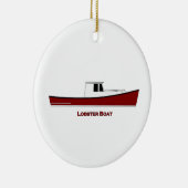 メインのロブスターのボート セラミックオーナメント (右)