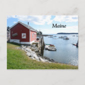 メインのロブスターの掘っ建て小屋そしてボート ポストカード (正面)