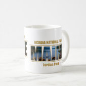 メインの写真のフォントのアカディア国立公園 コーヒーマグカップ (正面右)