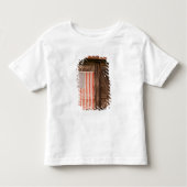 メインの古い納屋のドアの衰退した米国旗 トドラーTシャツ (正面)