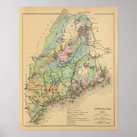 メインの地質図 ポスター (正面)