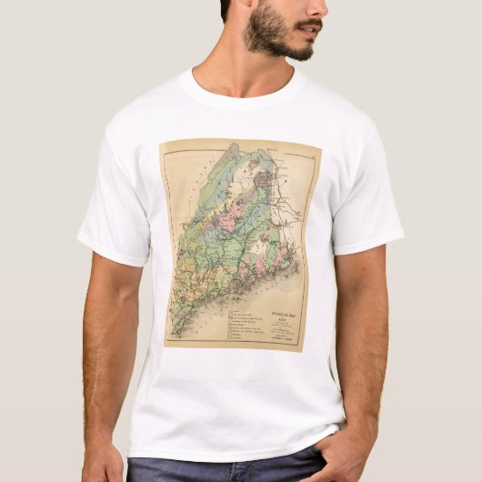 メインの地質地図 Tシャツ (正面)