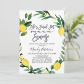 メインの恋人リースの結婚前お茶会の招待状 招待状 (スタンド正面)