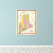メインの新しい地図2 キャンバスプリント (インサイチュ (ウッドフロア))