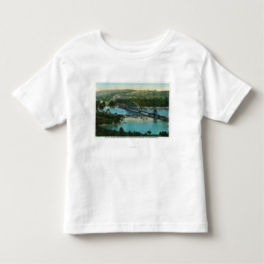 メインの本部の鉄道の空中写真 トドラーTシャツ (正面)