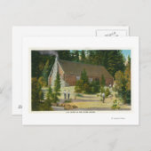 メインの森のログキャビンのMaineView ポストカード (正面/裏面)