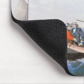 メインの海岸の沖の青いFshのために釣ること マウスパッド (コーナー)