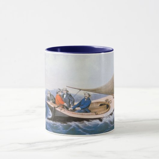 メインの海岸の沖の青いFshのために釣ること マグカップ (中央)