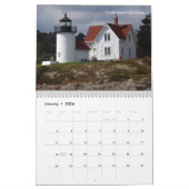 メインの海岸の灯台 カレンダー (1月 2026)