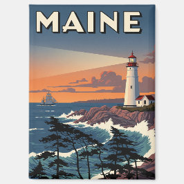 メインの灯台の旅 マグネット
