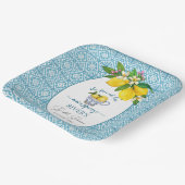 メインの相棒が見つかった！ ブライダルシャワーのお知らせ ペーパープレート (傾斜あり)