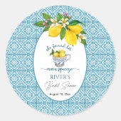 メインの相棒が見つかった ブライダルシャワーのお知らせ ラウンドシール (正面)