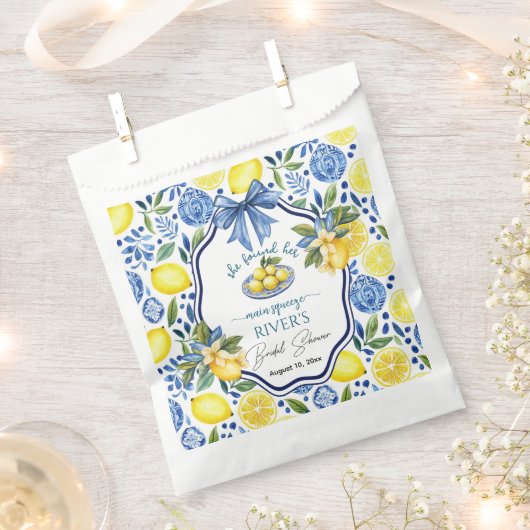 メインの相棒が見つかった ブライダルシャワー フェイバーバッグ (クリップ留めされた状態)