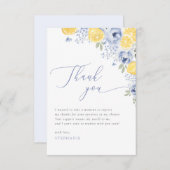 メインの相棒が見つかった レモン ブライダルシャワーのお礼カード サンキューカード (正面/裏面)