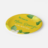 メインの相棒 エレガントなレモンイエローの柑橘シャワー ペーパープレート (アングル)