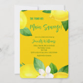 メインの相棒 エレガントなレモンイエローの柑橘シャワー 招待状 (正面)