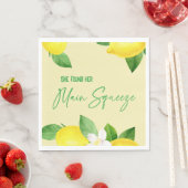 メインの相棒 エレガント レモン イエロー シトラス シャワー スタンダードランチョンナプキン (インサイチュ)