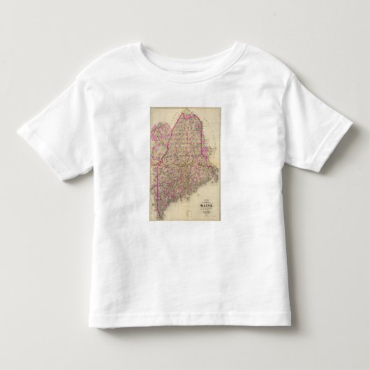 メインの石版刷にされた地図 トドラーTシャツ (正面)