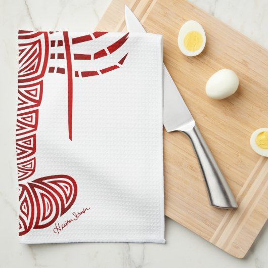 メインの種族のロブスター キッチンタオル (四つ折り)