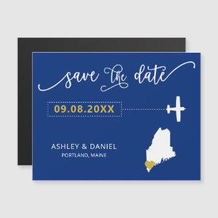 メインの結婚式の日付カードを保存する，マップ マグネット招待状
