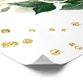 メインの絞りレモン ブライダルシャワー ウェルカムサイン ポスター (角)