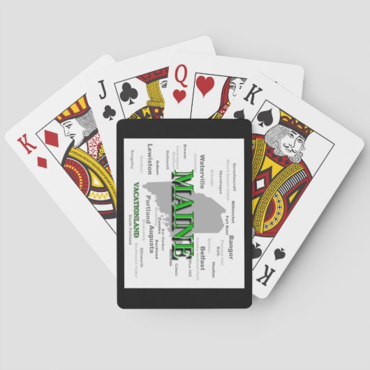 メインの都市および町の州のプライドの地図 トランプ (裏面)