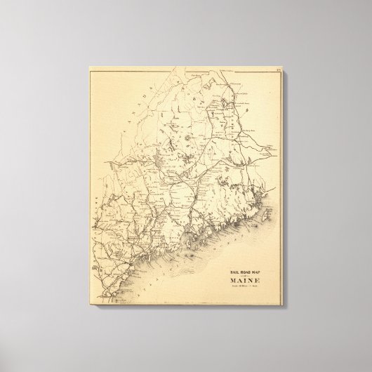 メインの鉄道地図 キャンバスプリント (正面)