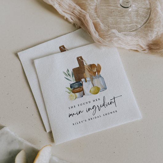 メインの食材 キッチン ブライズシャワー スタンダードカクテルナプキン