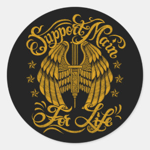 メインの黄色グランジい針翼をサポート ラウンドシール